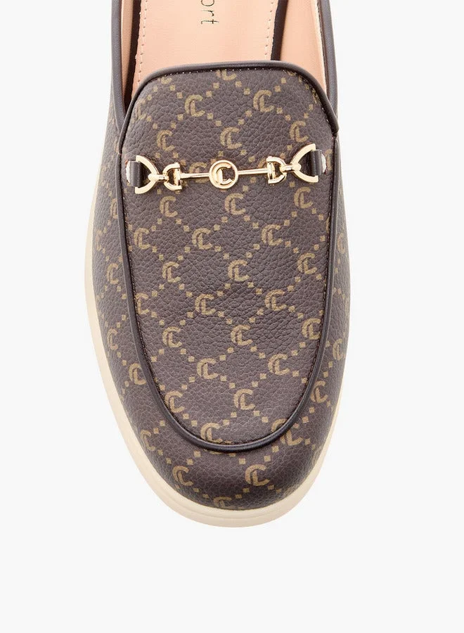 Le Confort Monogram Print Slip-On Mules