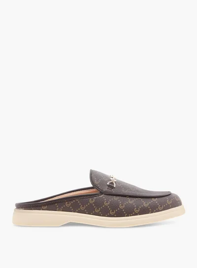 Le Confort Monogram Print Slip-On Mules