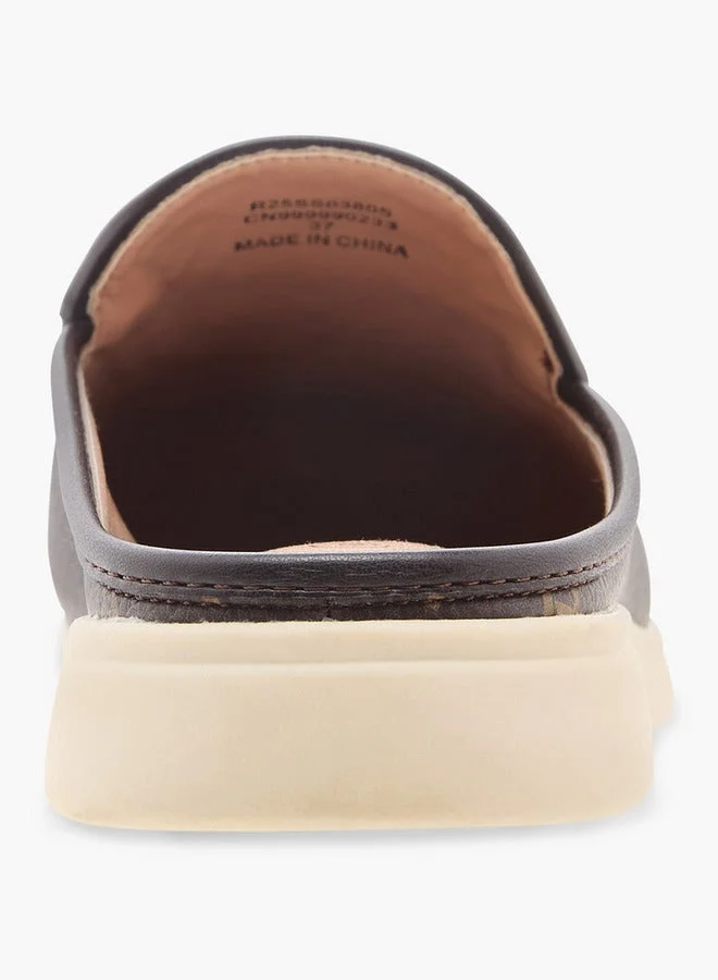 Le Confort Monogram Print Slip-On Mules