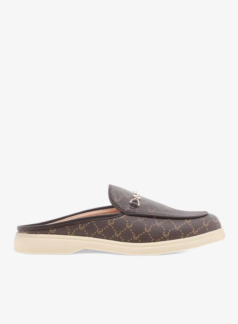 Le Confort Monogram Print Slip-On Mules