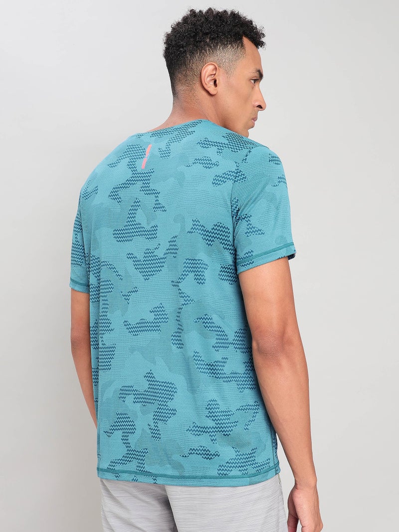 TECHNOSPORT Quickdry Mens Slimfit Roundneck Halfsleeve T-Shirt Odourfree Breathable UV Protection | Teal, L | MTOR60TLMLAR007 - Image 2