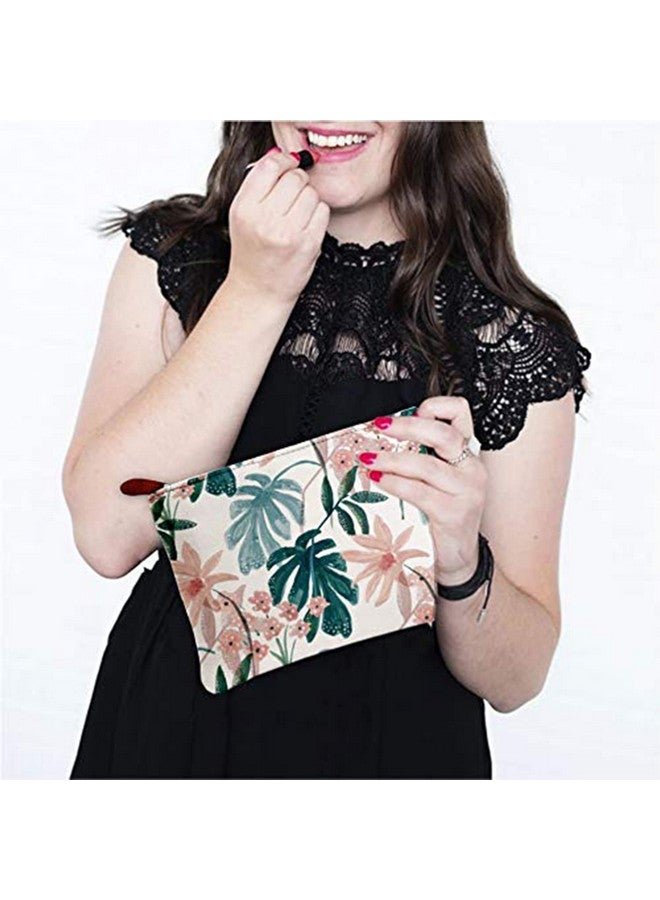 PAPER PLANE DESIGN Multipurpose Printed Canvas Zipper Pouch for Girls, Women (9 Inch x 6 Inch) (Pack of 1) - Image 3