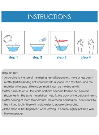 Tooth Repair Kit Temporary Moldable False Teeth Replacements for Filling Missing Broken Tooth to Restore Your Confident Smile in Minutes - view 5