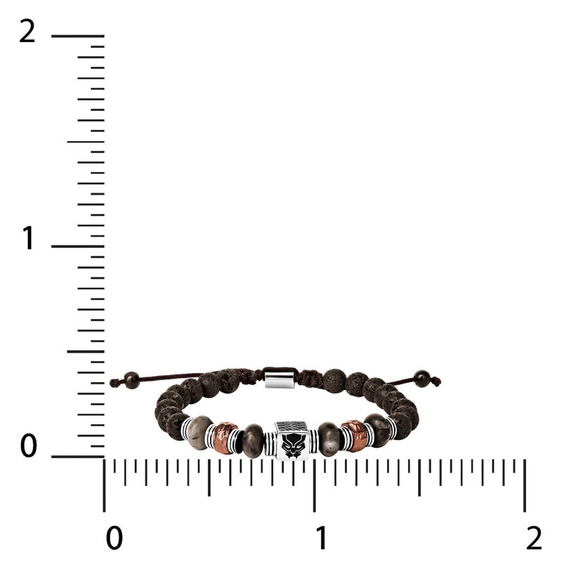 Marvel Black Panther Mens Bracelet - Adjustable Stainless Steel Beaded Lariat Bracelet - Black Panther Bracelet - Image 5