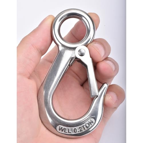 Alele Grab Hooks,Slip Hooks,304 Stainless Steel Lifting Hook Rigging Accessory,440 lbs.Work Load (Grab Hooks 0.2t) - Image 1