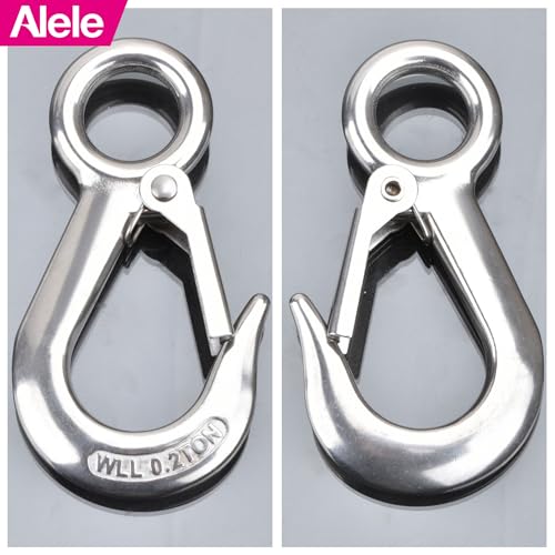 Alele Grab Hooks,Slip Hooks,304 Stainless Steel Lifting Hook Rigging Accessory,440 lbs.Work Load (Grab Hooks 0.2t) - Image 3