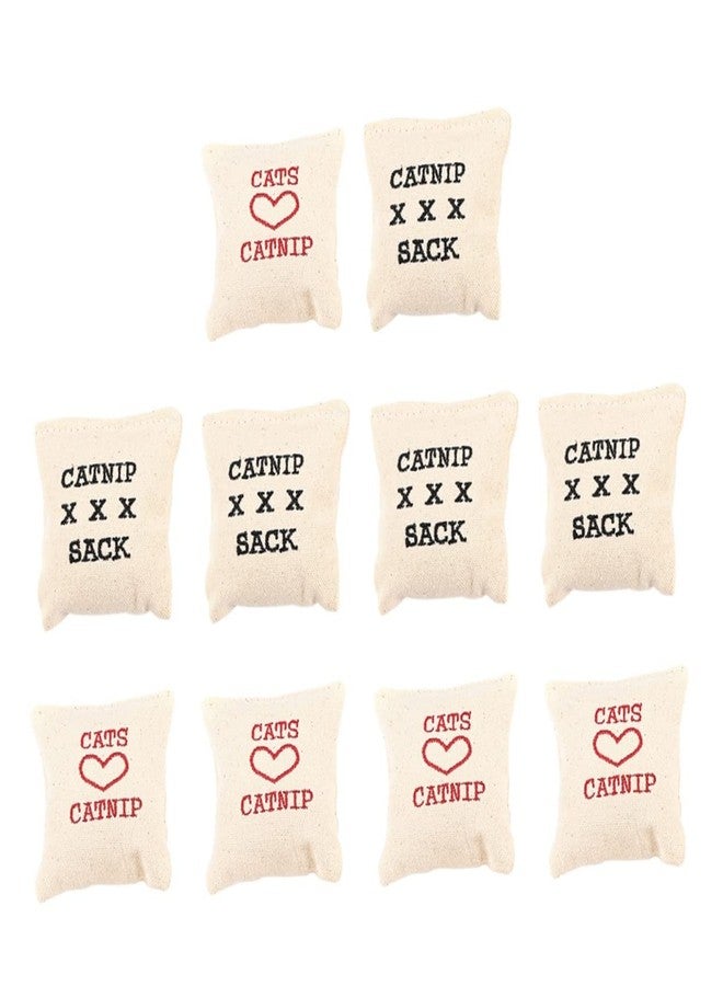 VICASKY 10pcs Catnip Toys Stuffed Catnip Canvas Sack for Indoor Cats Kitten Supplies Kitten Toys Random Style - Image 3