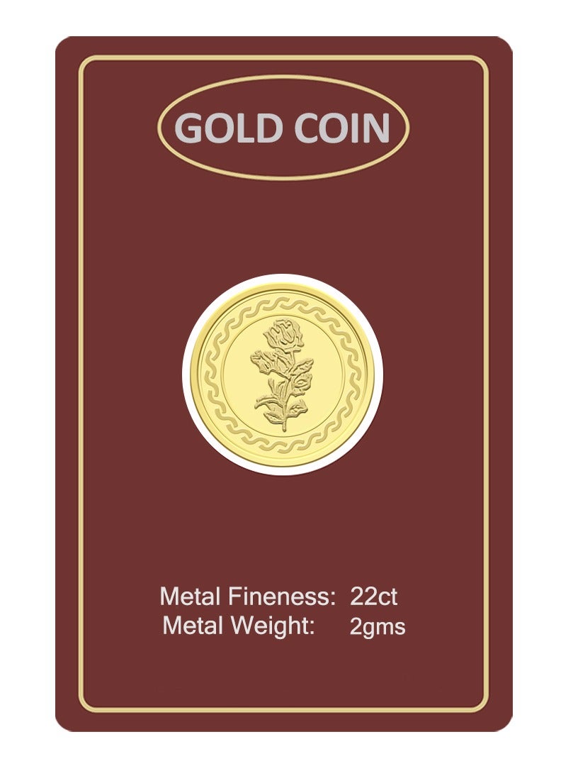FK Jewellers 2g Gold Coin with Flower & UAE Heritage Building Design Gold Coin - 2 Gram 22KT - Image 2