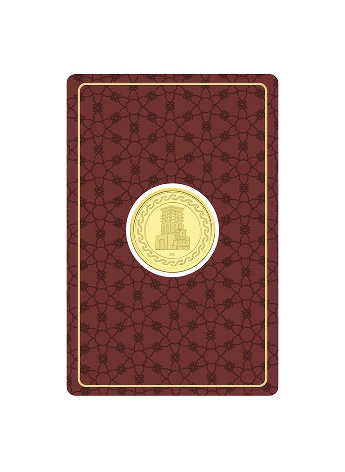 FK Jewellers 2g Gold Coin with Flower & UAE Heritage Building Design Gold Coin - 2 Gram 22KT - Image 3