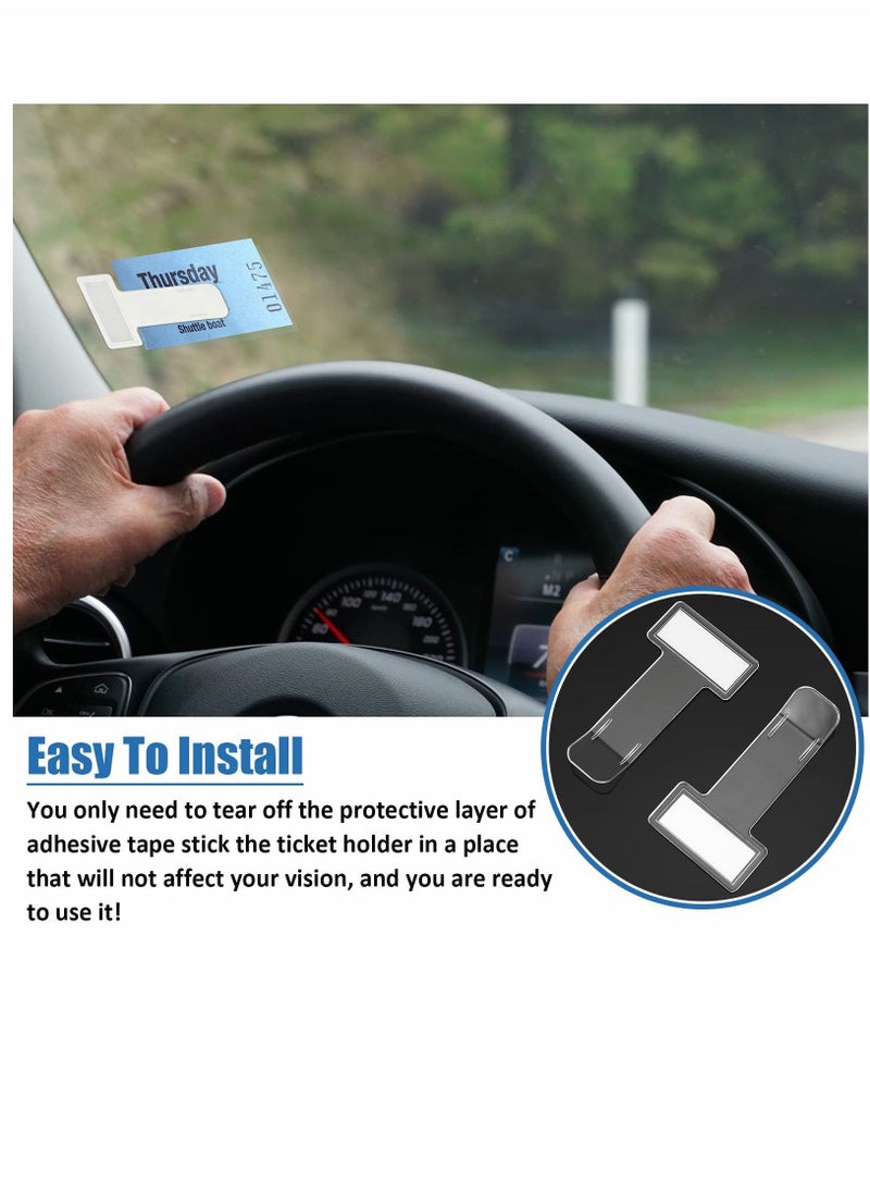 Y&D 10 Pcs Transparent Car Parking Ticket Holder Clip, Windscreen Holder, Business Card Holde with Adhesive Tape Permit Work Pass Clips for Car, Van,caravan License  - Image 2