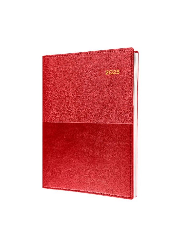 Collins Collins Valour 2025 Planner - A5 Day to a Page Diary (with Appointments) - Red - (VAL251.15-25) - Professional Daily Planner with Duo-Textured PU Leather Covers  - Image 1