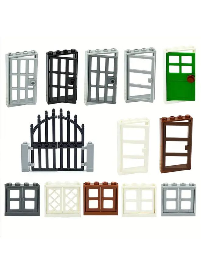 Door And Window Building Blocks 30Pcs Compatible Assembly Accessories For Prison Gate City House - Image 4