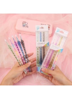 TOYSM TOYSM Crystal 8 Pcs Pens Set Multi Colors Metallic Shining Outline Creative Crystal Love Pen Set For Art And Craft Lovers Unique and Special 