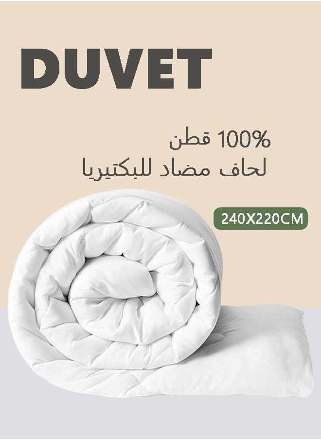 Arabest Comforter, 240 x 220 cm King Size Duvet Insert, Quilted All Season Comforter, Soft White Quilt  - Image 1
