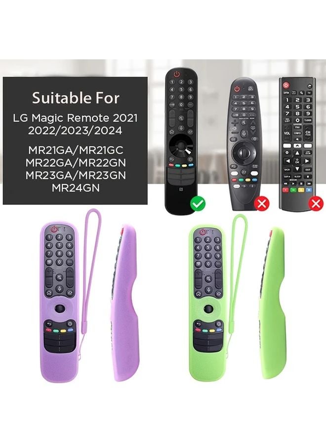 Luminous Purple Anti Slip Silicone Protective Case with Lanyard for LG Magic Remote 2021 2024 - Image 3