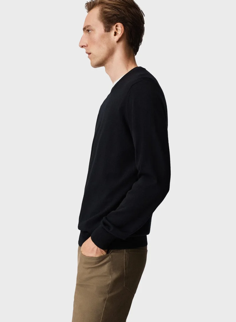 Mango Man Knitted Crew Neck Sweater