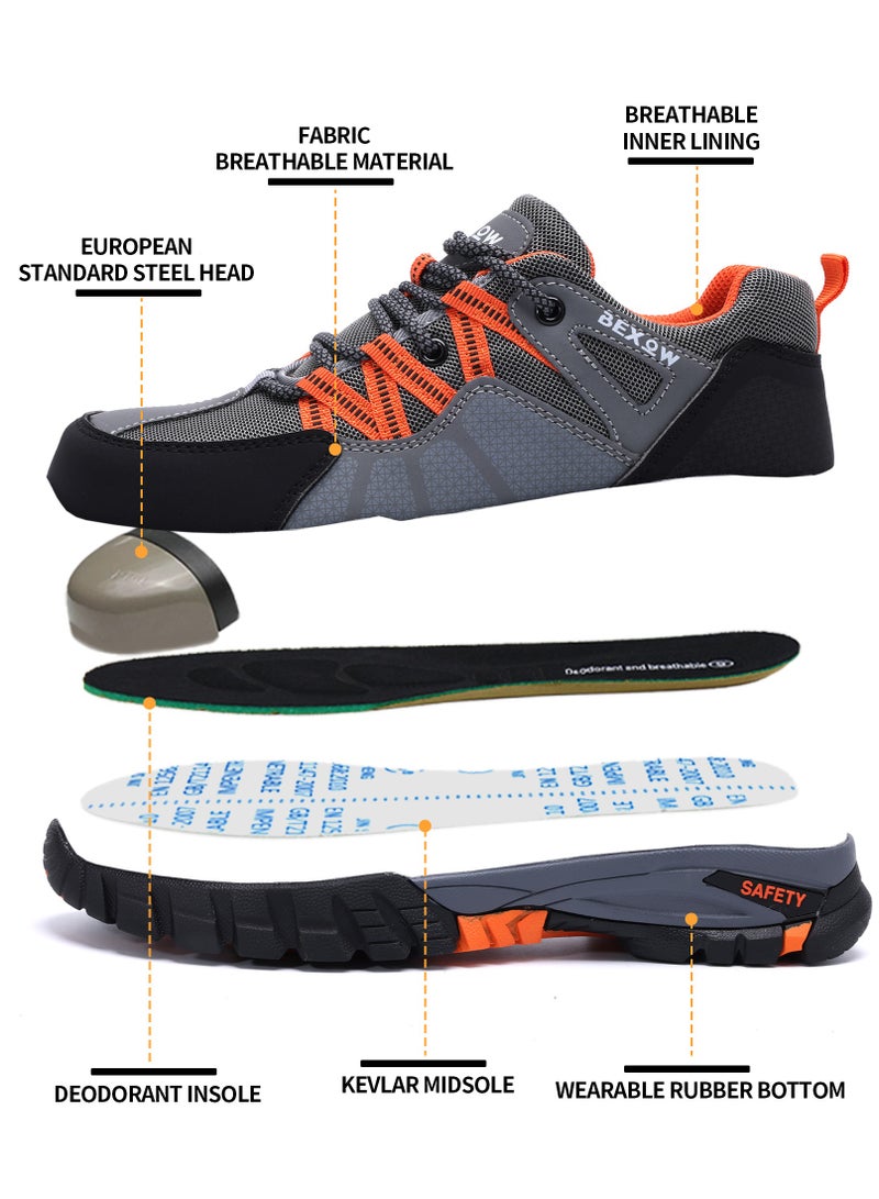 Bexow BEXOW Premium Safety Shoes Steel Toe Lightweight Slip Resistant Breathable Work Sneakers with Kevlar Midsole Anti-Smashing Puncture Proof Comfortable Industrial Footwear for Men and Women  - Image 2