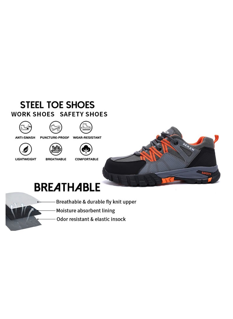 Bexow BEXOW Premium Safety Shoes Steel Toe Lightweight Slip Resistant Breathable Work Sneakers with Kevlar Midsole Anti-Smashing Puncture Proof Comfortable Industrial Footwear for Men and Women  - Image 3