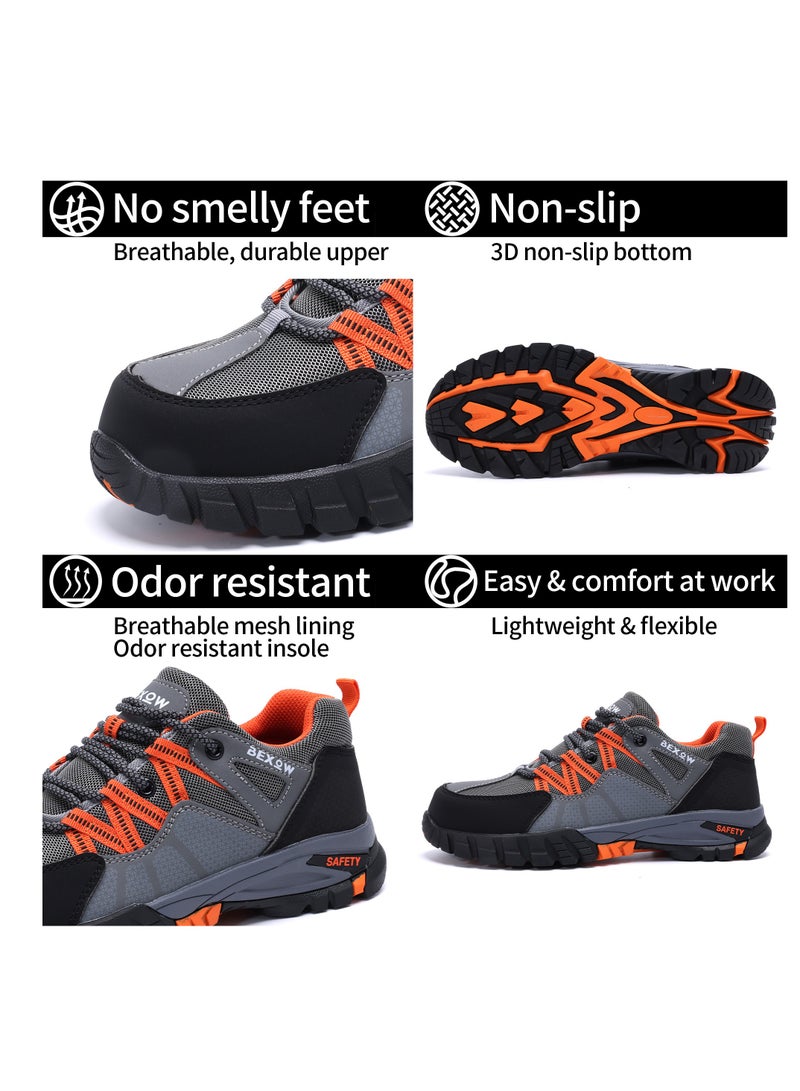 Bexow BEXOW Premium Safety Shoes Steel Toe Lightweight Slip Resistant Breathable Work Sneakers with Kevlar Midsole Anti-Smashing Puncture Proof Comfortable Industrial Footwear for Men and Women  - Image 4