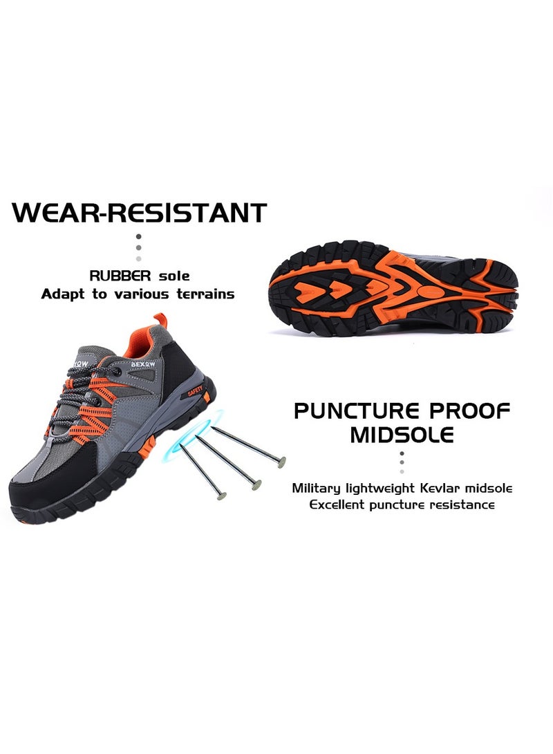 Bexow BEXOW Premium Safety Shoes Steel Toe Lightweight Slip Resistant Breathable Work Sneakers with Kevlar Midsole Anti-Smashing Puncture Proof Comfortable Industrial Footwear for Men and Women  - Image 5