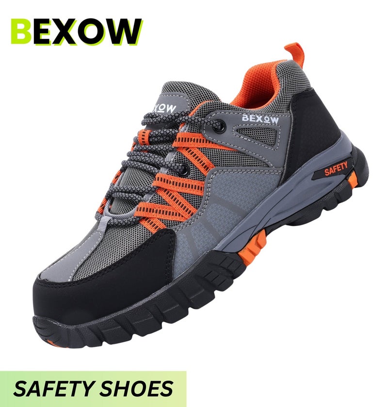 BEXOW Premium Safety Shoes Steel Toe Lightweight Slip Resistant Breathable Work Sneakers with Kevlar Midsole Anti-Smashing Puncture Proof Comfortable Industrial Footwear for Men and Women - Image 1
