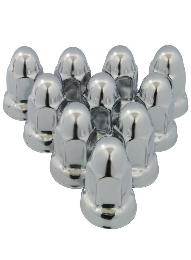 Roadpro RP-33SS10 33mm Stainless Steel Flanged Lug Nut Cover, (Pack of 10) - Image 1