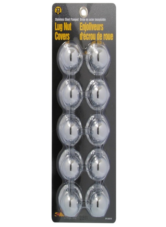 Roadpro RP-33SS10 33mm Stainless Steel Flanged Lug Nut Cover, (Pack of 10) - Image 2
