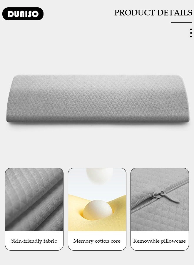 DUNISO Lumbar Support Pillow for Sleeping Memory Foam Back Support Pillow with Washable Zipper Cover Breathable Triangle Wedge Bolster Pillow for Pregnancy Lower Back Pain Side Stomach Sleeper - Image 2
