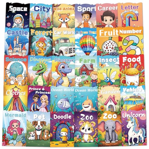 ADEVIAN 30Pcs Bulk Coloring Books for Kids Ages 34 48 812 Large Print Coloring Books for Kids Birthday Party Favors Gifts School Classroom Activity Supplies Holiday Goodie Bags Stuffers Includes Dinosaur - Image 1