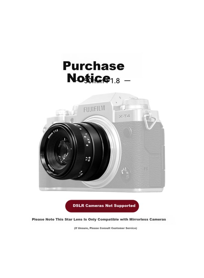 عدسة زينغياو البصرية 50 مم F1.8 بفتحة كبيرة لصور البورتريه عدسة رئيسية صغيرة من بان كيك زينغياو 50f18 لكاميرات فوجي Xf - Image 2