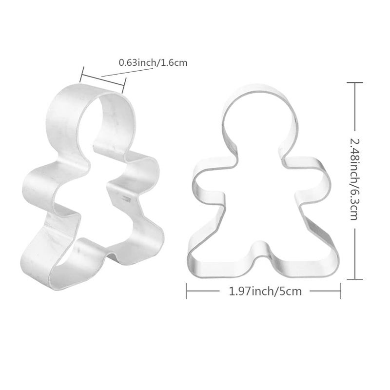 Saktopdeco 8 Counts Gingerbread Metal Cookie Cutter Small Christmas Gingerbread Man Shaped Decorative Cookie Cutters Set - Image 2