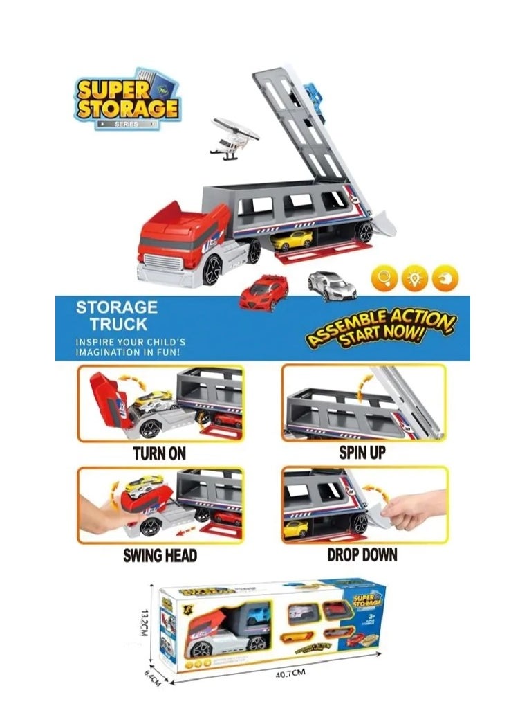 Rally Transport truck game with 5 colorful sports cars in truck games for kids  - Image 1