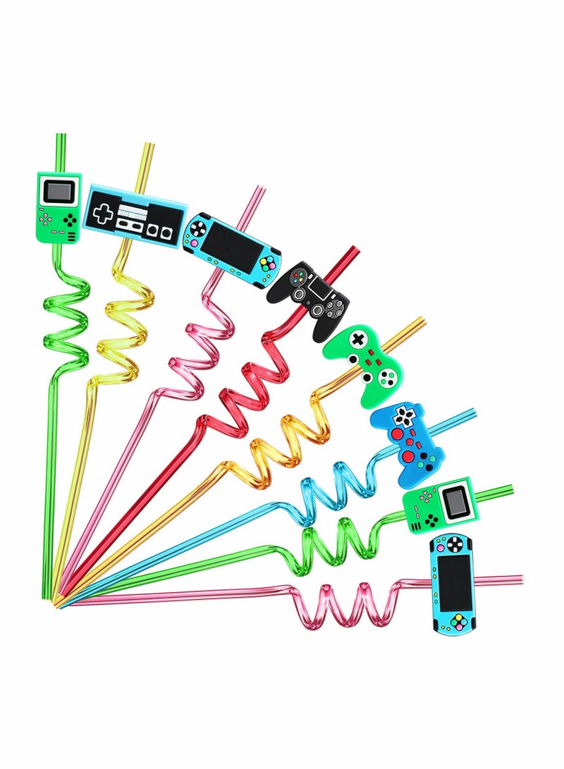 Excefore 24 Video Game Party Favors Game Controller Drinking Straws Goodie Gifts for Kids Gamer Birthday Party Supplies, Game On Party Supplies - Image 1