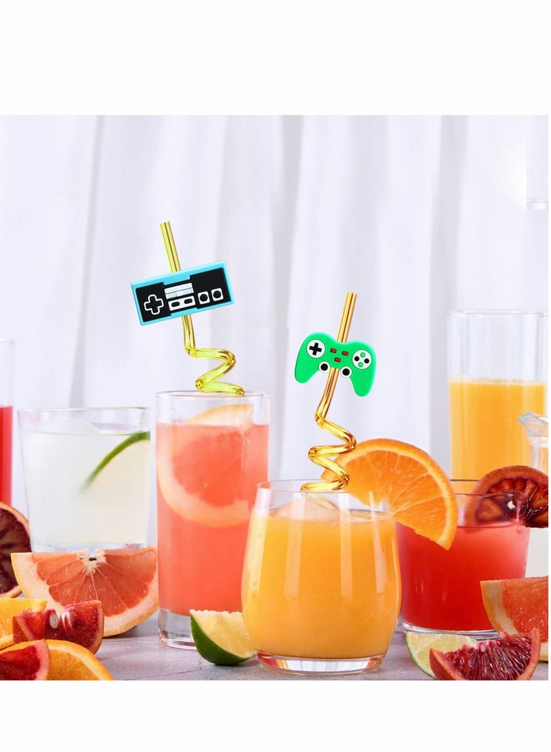 Excefore 24 Video Game Party Favors Game Controller Drinking Straws Goodie Gifts for Kids Gamer Birthday Party Supplies, Game On Party Supplies - Image 2