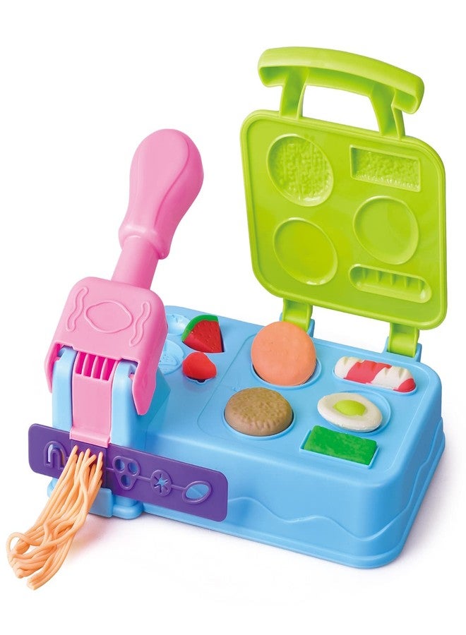 YiQis Kitchen Creations Appliance Set,Color Dough Sets for Kids Ages 4-8,Burger Barbecue Play Food Modeling Dough Toys,21 Play Kitchen Accessories,5 Cans 2 oz Dough Colors - Image 4