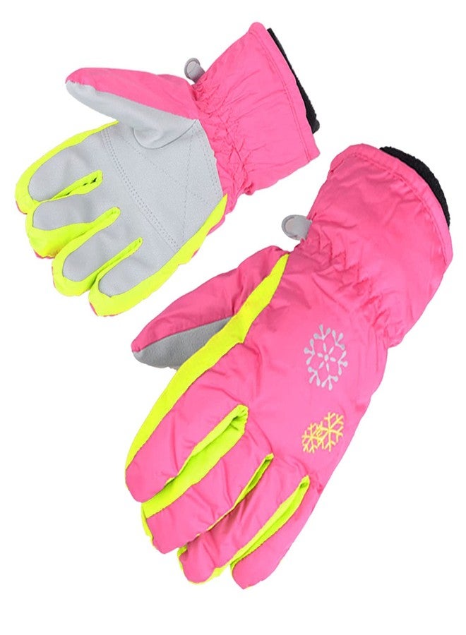 AMYIPO Kids Winter Snow Ski Gloves Children Snowboard Gloves for Boys Girls (Pink-3, 4-5 Years) - Image 1