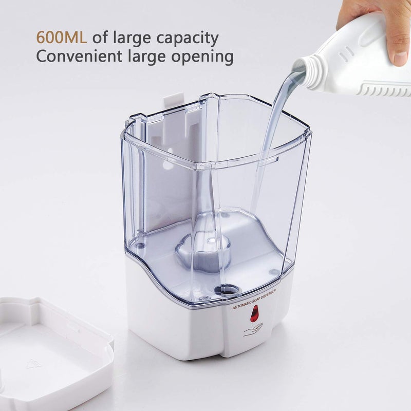 interhasa! Soap Dispenser, Touchless Hand Sanitizer Dispenser Wall Mount Automatic Kitchen Soap Dispenser for Commercial Home, Office, 600ml/20oz - Image 3