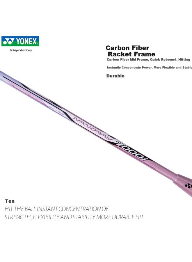 Yonex Nr7icr Pink Lavender Carbon Shaft Beginner Training Badminton Racket Pre-strung Pair - Image 3