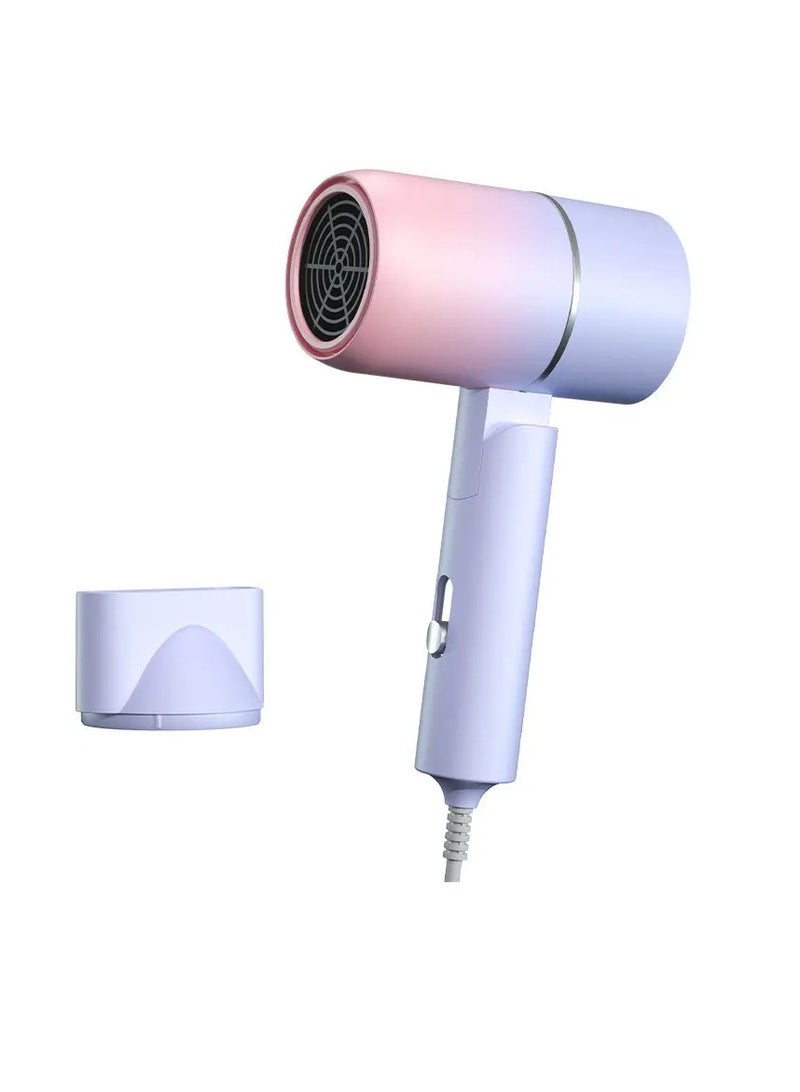 AROAQ Ionic Hair Dryer, Lightweight And Portable Folding Mini Hair Dryer, Long Lasting And Durable Electric Blow Dryer, Quick Dry High Speed Hair Blow Dryer For Home Travel, (1pc, Light Purple) - Image 1