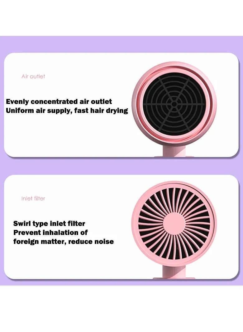 AROAQ Ionic Hair Dryer, Lightweight And Portable Folding Mini Hair Dryer, Long Lasting And Durable Electric Blow Dryer, Quick Dry High Speed Hair Blow Dryer For Home Travel, (1pc, Light Purple) - Image 4