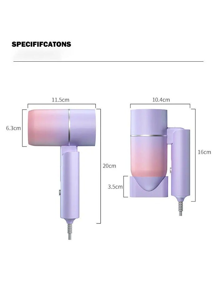 AROAQ Ionic Hair Dryer, Lightweight And Portable Folding Mini Hair Dryer, Long Lasting And Durable Electric Blow Dryer, Quick Dry High Speed Hair Blow Dryer For Home Travel, (1pc, Light Purple) - Image 5