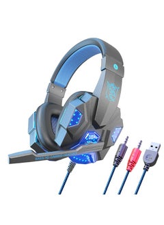 SY830MV Black and Blue PC Light-Up Headphones