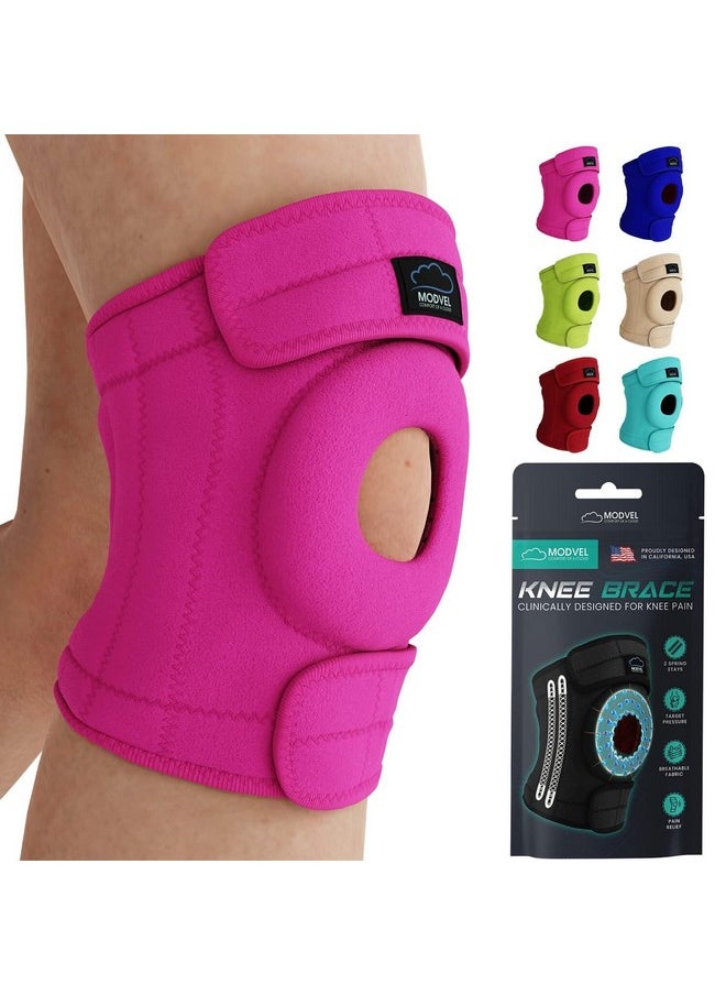 Modvel MODVEL Knee Brace with Side Stabilizers | FSA or HSA eligible | Patella Gel Pads Knee Support Braces for Knee Pain, Meniscus Tear,ACL,MCL,Arthritis, Joint Pain Relief,Injury Recovery. (S/M Pink)  - Image 1