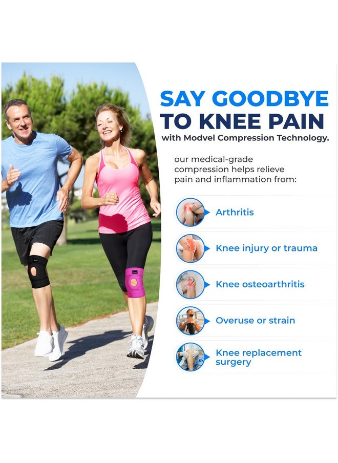Modvel MODVEL Knee Brace with Side Stabilizers | FSA or HSA eligible | Patella Gel Pads Knee Support Braces for Knee Pain, Meniscus Tear,ACL,MCL,Arthritis, Joint Pain Relief,Injury Recovery. (S/M Pink)  - Image 2