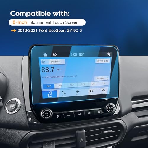 LFOTPP Screen Protector compatible with 2018-2020 2021 Ford EcoSport SYNC 3 8 Inch Tempered Glass 2018-2021 Ford EcoSport Accessories [9H] Infotainment System Screen Center Touchscreen Anti Scratch - Image 2