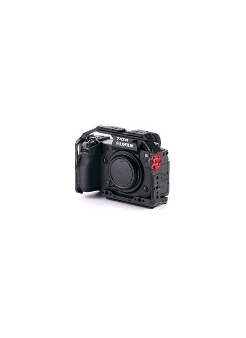 Full Camera Cage Compatible with/for Fujifilm X-H2S, Custom Designed, Mount Accessories via NATO Rail, Rosette, Cold Shoe, and 1/4"-20 Threads, Ronin Ready (Black) | TA-T36-FCC-B