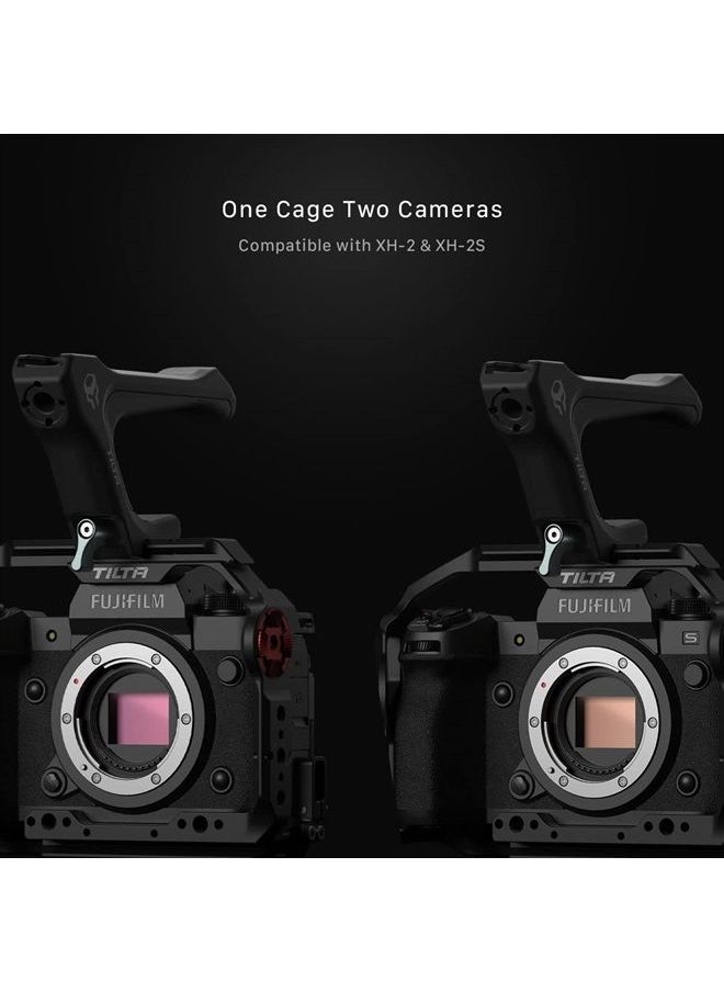 Tilta - Full Camera Cage Compatible with/for Fujifilm X-H2S, Custom Designed, Mount Accessories via NATO Rail, Rosette, Cold Shoe, and 1/4"-20 Threads, Ronin Ready (Black) | TA-T36-FCC-B - Image 1