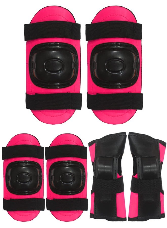 SWAURSAHA 3-in-1 Protective Knee, Elbow and Palm Safety Guard for Kids Roller Skating, Skate Board & Cycling Sports - Set of 6 Pcs (Small (Below 8 Years), Pink) - Image 1