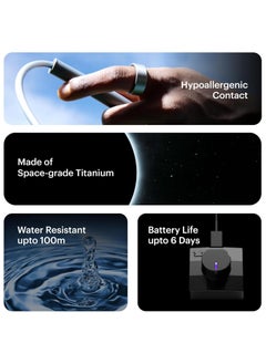 ULTRAHUMAN Ring AIR - Advanced sleep-tracking wearable, HRV & Temperature Monitoring,Track workout, movement & recovery, Water resistant, 6 Days Battery Life with Lifetime Free Subscription (Size 12) - Matt Grey  - Image 5