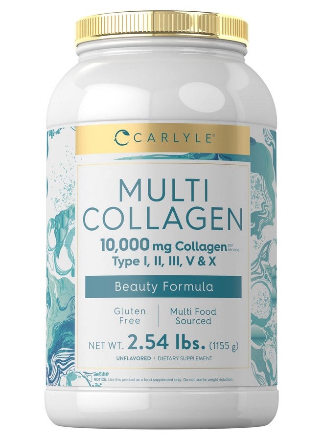 مسحوق ببتيدات الكولاجين المتعددة من كارلايل 40 أونصة | 10000 مجم | النوع الأول والثاني والثالث والخامس والعاشر | مكمل ببتيدات الكولاجين مع البروتين | كولاجين من مصادر متعددة | خالٍ من الجلوتين